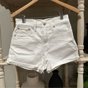 Madewell High-Rise Denim Shorts in White (26)